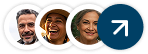 Três pessoas sorrindo, Central da RPV